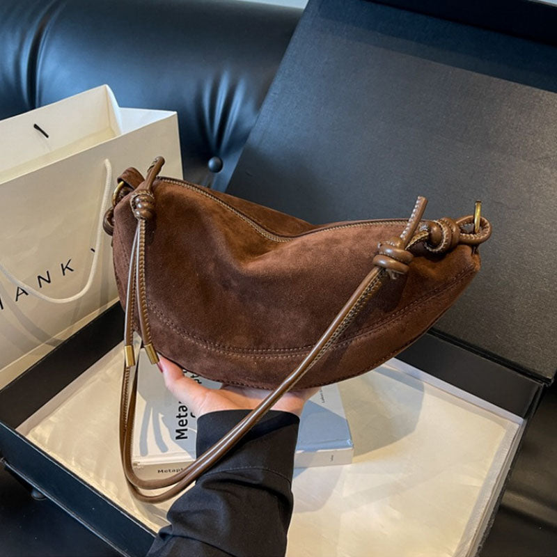 Burgundy Soft Suede Shoulder Bag
