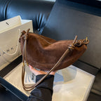 Burgundy Soft Suede Shoulder Bag