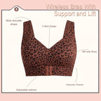 Women's Posture Support Bra – Cross Back, Front Adjustable Band, Wireless