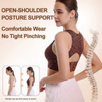 Women's Posture Support Bra – Cross Back, Front Adjustable Band, Wireless