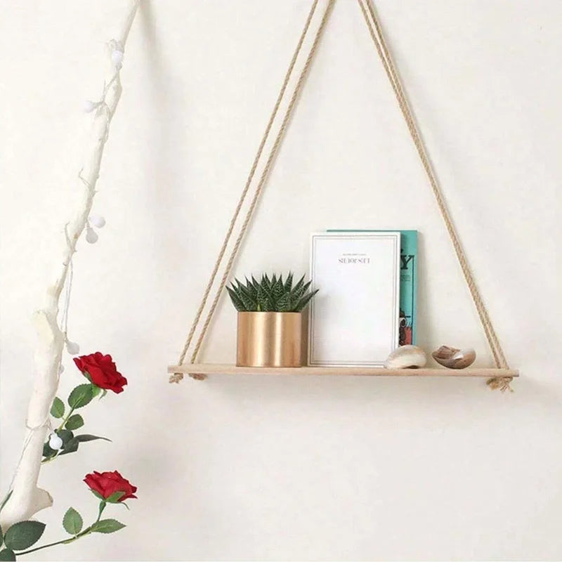 Wooden Hanging Swing Shelf