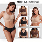 Women's Posture Support Bra – Cross Back, Front Adjustable Band, Wireless