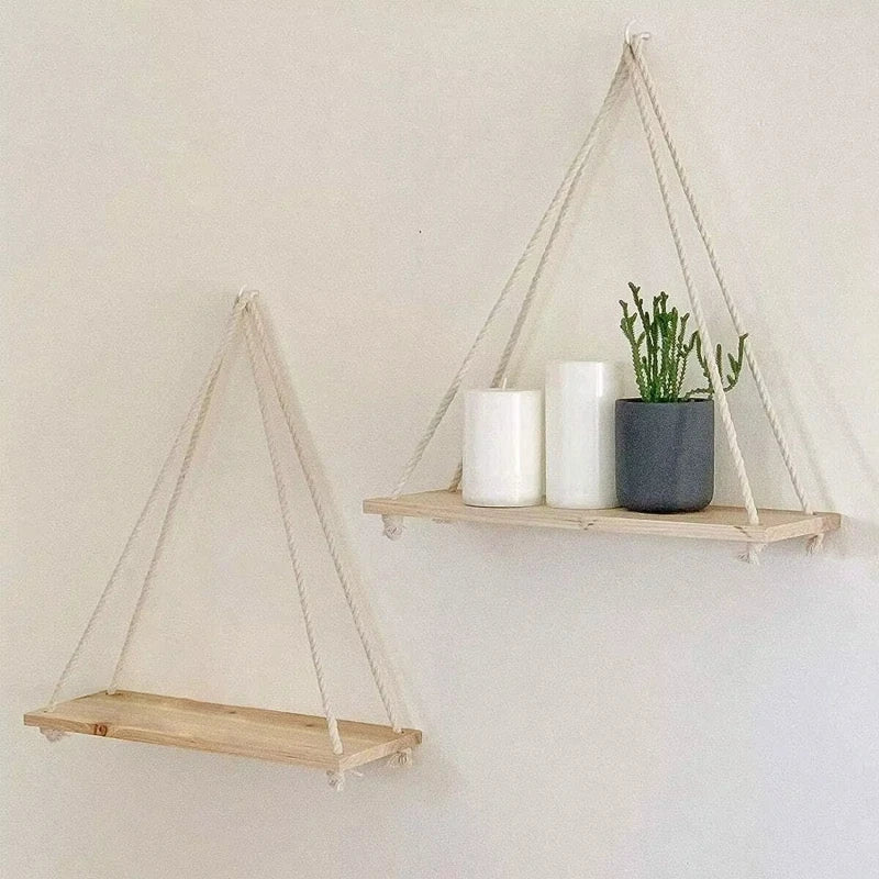 Wooden Hanging Swing Shelf