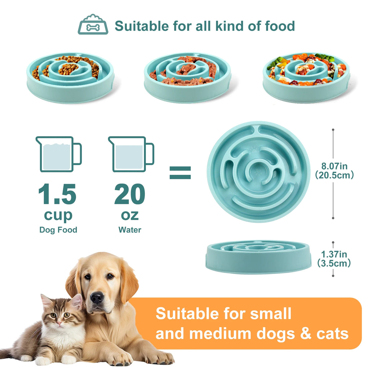 Slow Feeder Dog Bowl – Non-Slip Anti-Gulp Bowl