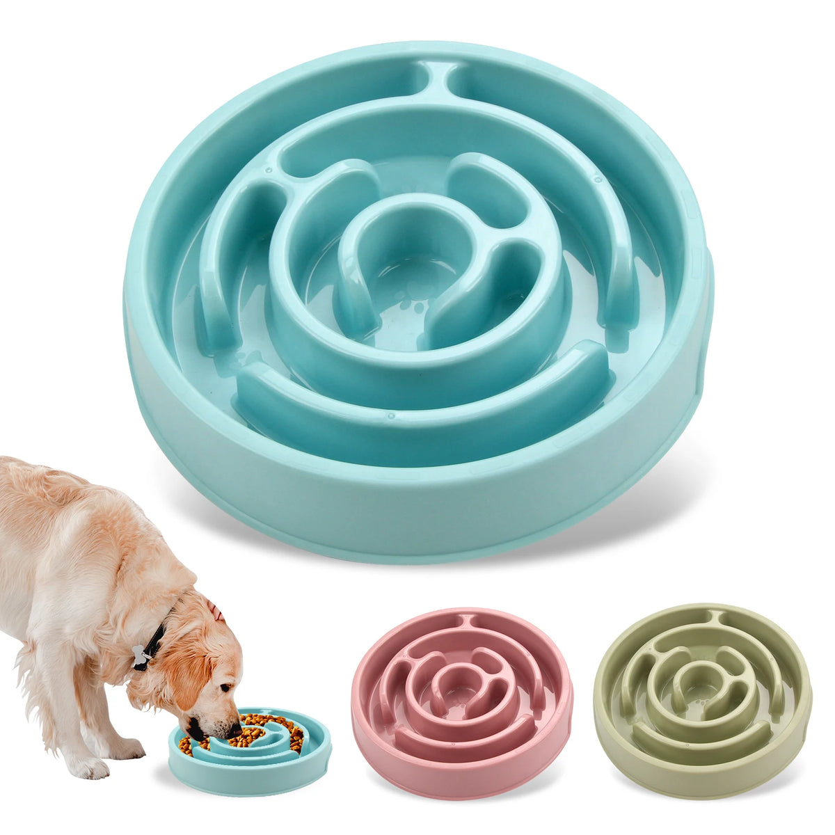 Slow Feeder Dog Bowl – Non-Slip Anti-Gulp Bowl