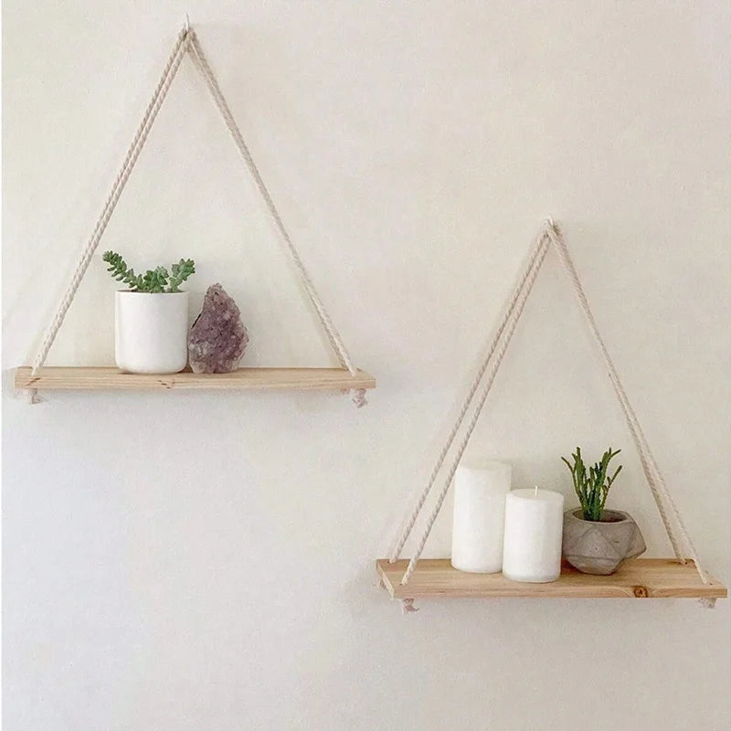 Wooden Hanging Swing Shelf