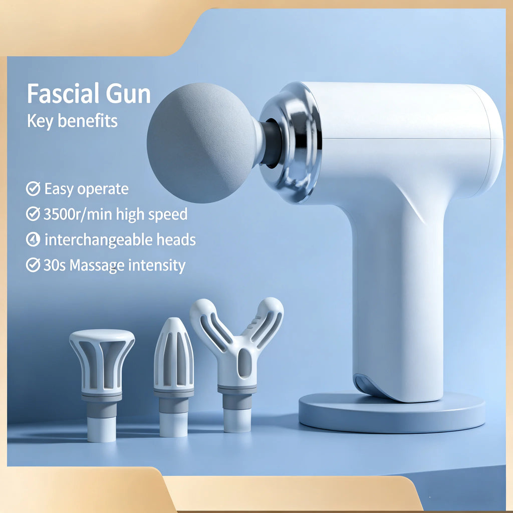Mini Massage Gun – 4 Heads with LED Display
