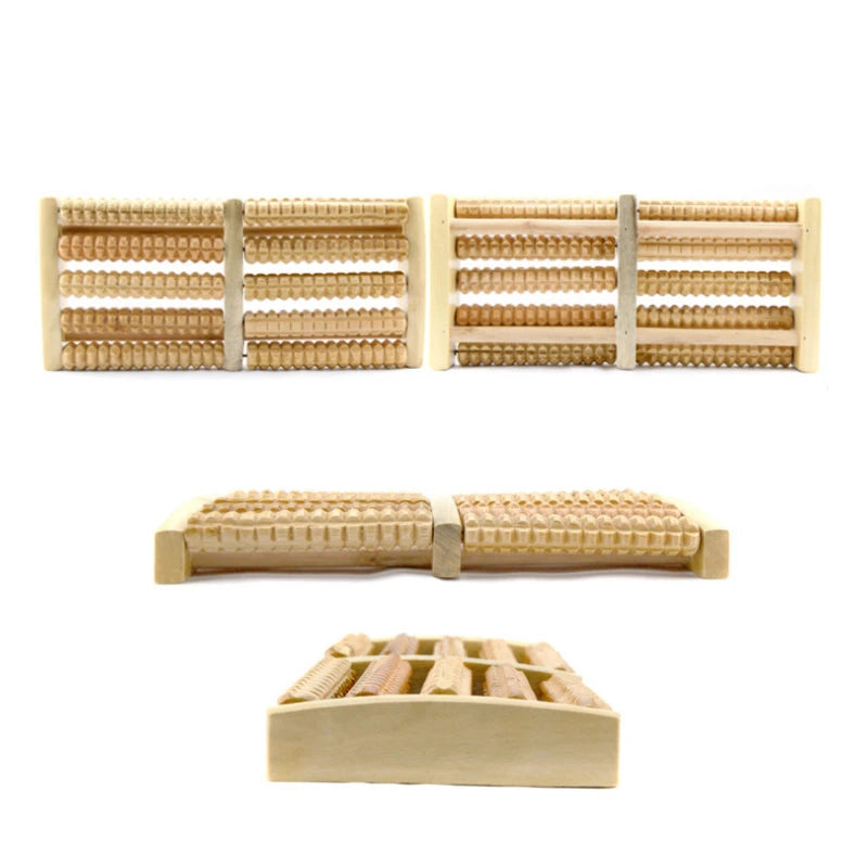 Wooden Dual Foot Massage Roller