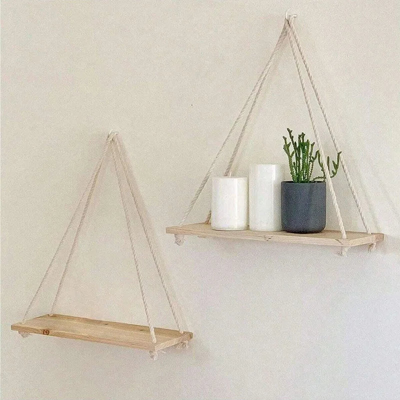 Wooden Hanging Swing Shelf