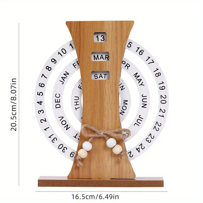 Wooden Perpetual Desk Calendar – Moon Design