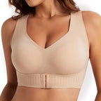 Women's Posture Support Bra – Cross Back, Front Adjustable Band, Wireless