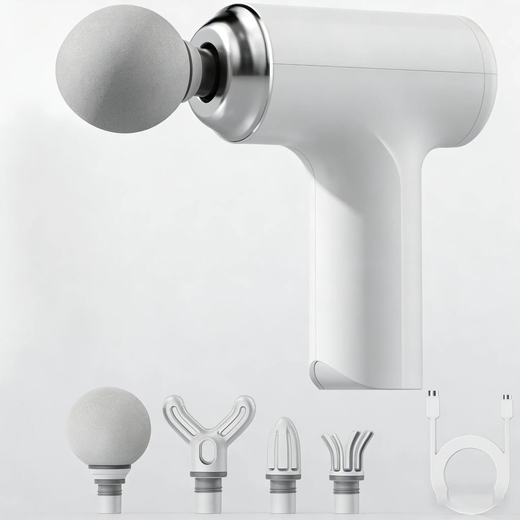 Mini Massage Gun – 4 Heads with LED Display