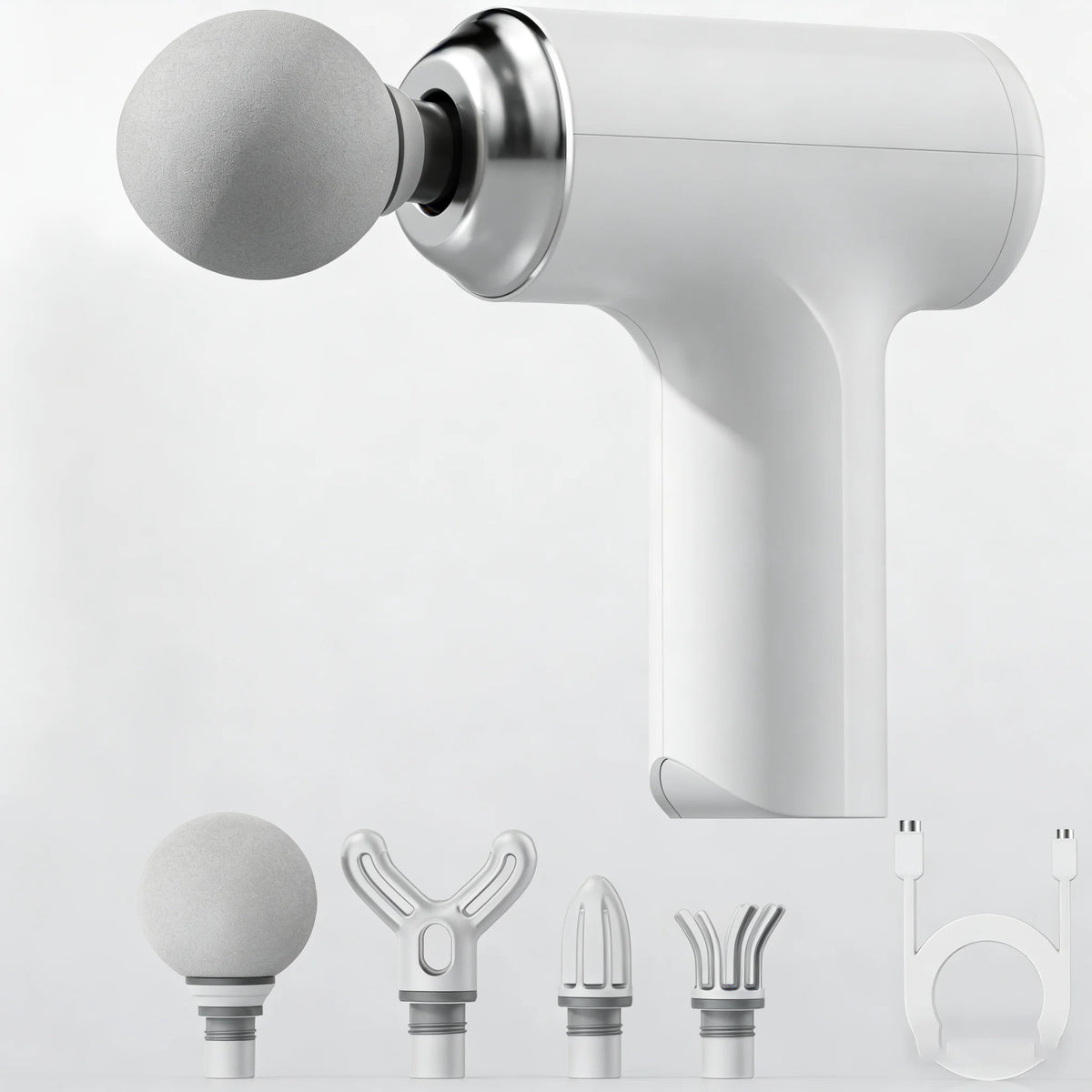 Mini Massage Gun – 4 Heads with LED Display