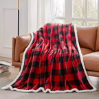Sherpa Fleece Plaid Throw Blanket
