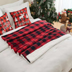 Sherpa Fleece Plaid Throw Blanket